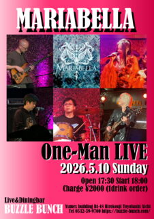 2026年5月10日(Sun) MARIABELLA One-Man LIVE
